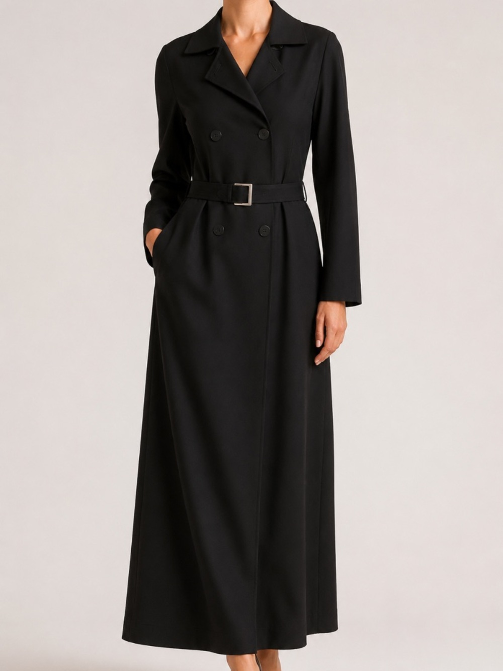 MaxMara Double-Breasted Long Belted Wool Coat